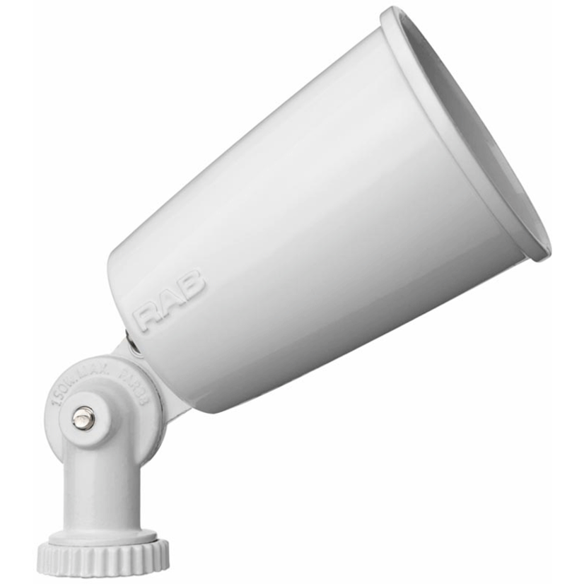 RAB R90W Landscape Non-Fixture Floodlight,) PAR-38 Lamp, 120 VAC, White Housing